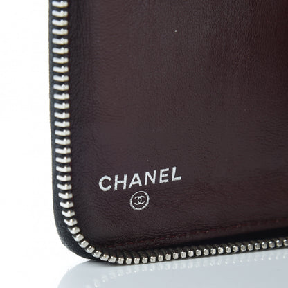 Chanel Lambskin Quilted Large Zip Around Organizer Wallet Black 6 of 15