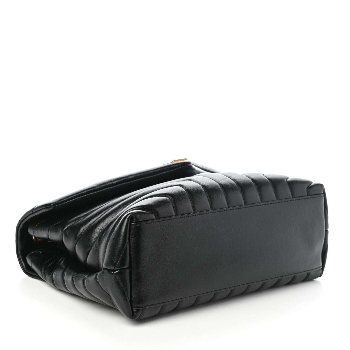 Calfskin Y Quilted Monogram Medium Loulou Chain Satchel Black