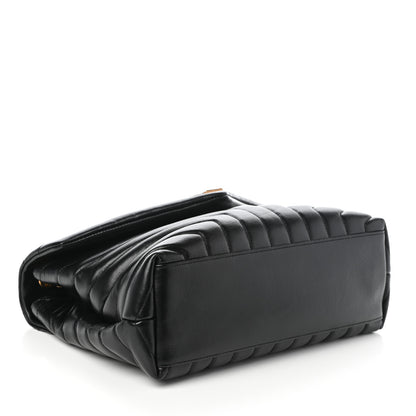Saint Laurent Calfskin Y Quilted Monogram Medium Loulou Chain Satchel Black 4 of 9