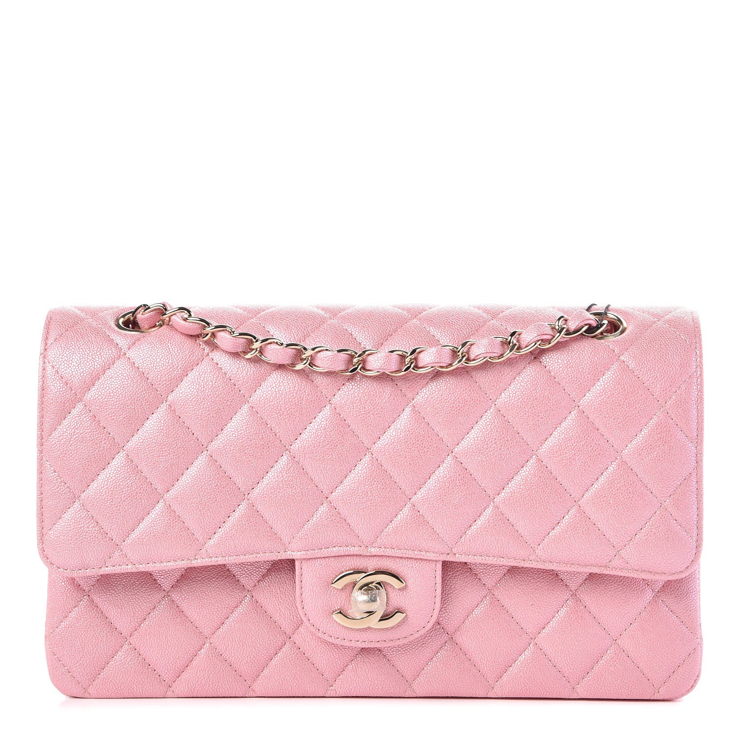 Chanel Iridescent Caviar Quilted Medium Double Flap Rose Pink 1 of 10