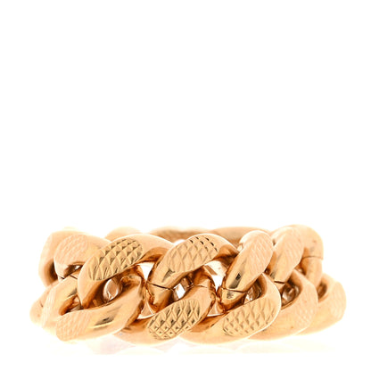 Gucci Metal Interlocking Interlocking Gourmette Chain Ring S 52 6 Gold 3 of 6