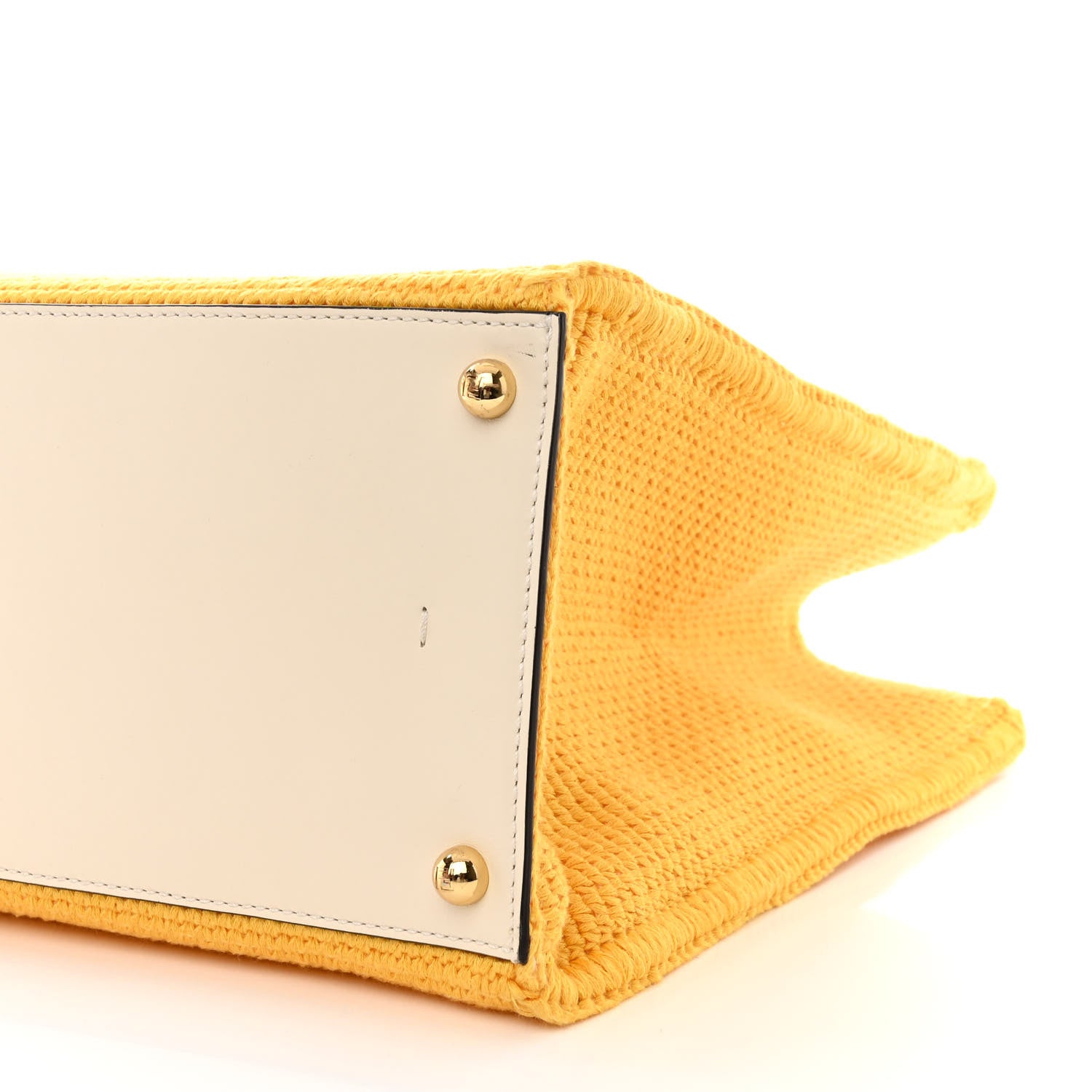 Fendi Crochet Vitello King Logo Plexiglass Medium Fendi Sunshine Shopper Tote Mimosa Panna 10 of 10
