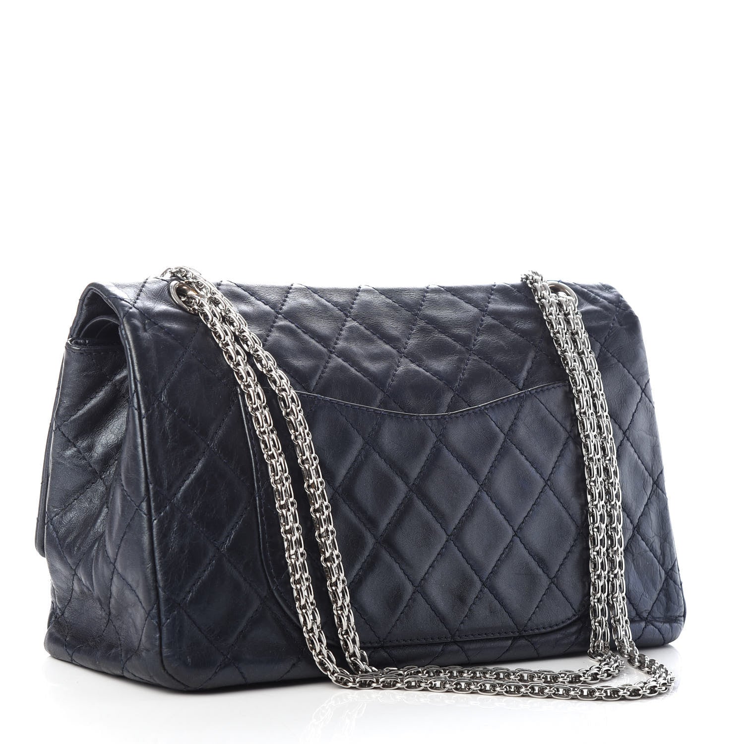 Chanel Metallic Aged Calfskin Quilted 2.55 Reissue 227 Flap Blue 3 of 10