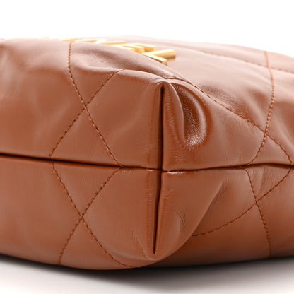 Chanel Shiny Calfskin Quilted Mini Chanel 22 Light Brown 9 of 11