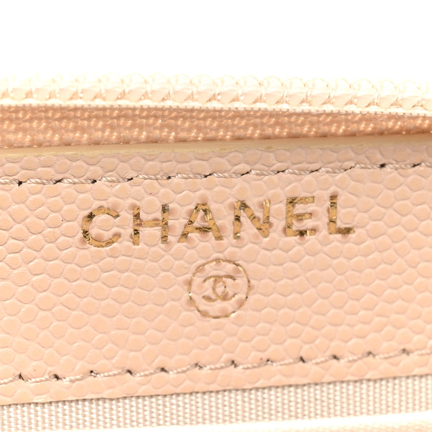 Caviar Timeless CC Zip Around Coin Purse Beige Clair