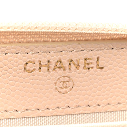 Chanel Caviar Timeless CC Zip Around Coin Purse Beige Clair 11 of 17