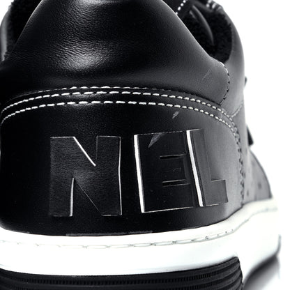 Chanel Calfskin Womens Logo Sneakers 38 Black White 7 of 13