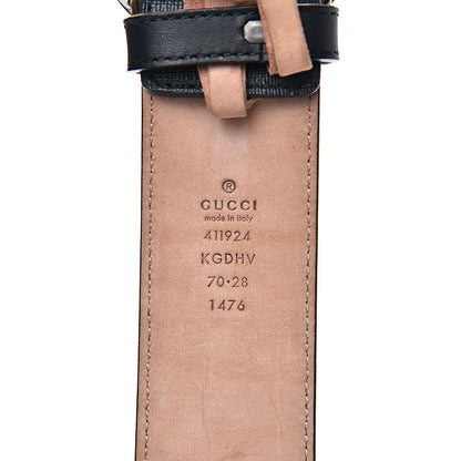 Gucci GG Supreme Monogram Selleria Calfskin Interlocking G 40mm Belt 70 28 Grey Black 3 of 5