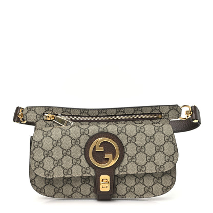 Gucci GG Supreme Monogram Textured Dollar Calfskin Blondie Belt Bag Beige Ebony New Acero 1 of 9