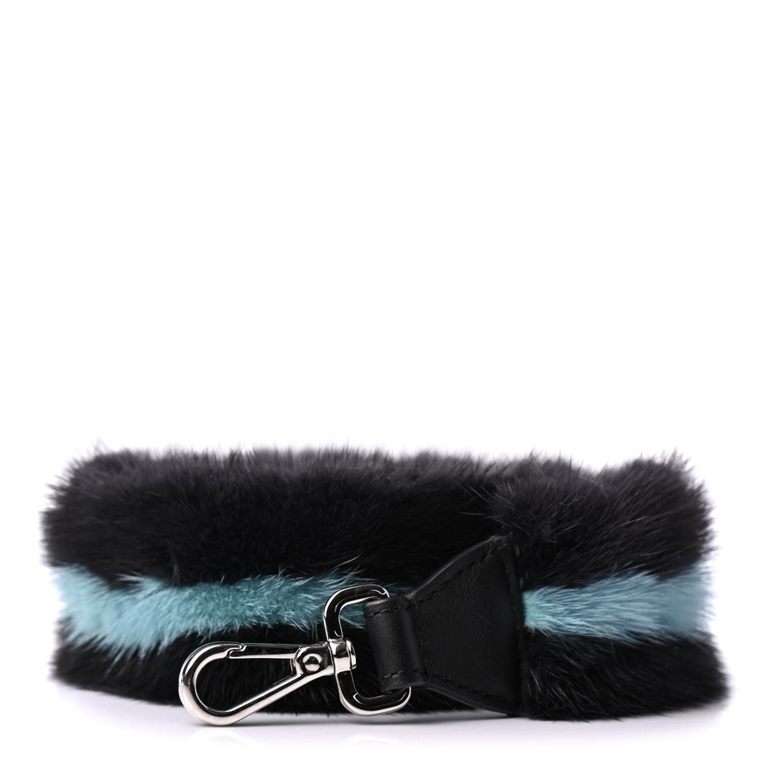 Fendi Mink Fur Strap You Blue Black 1 of 3