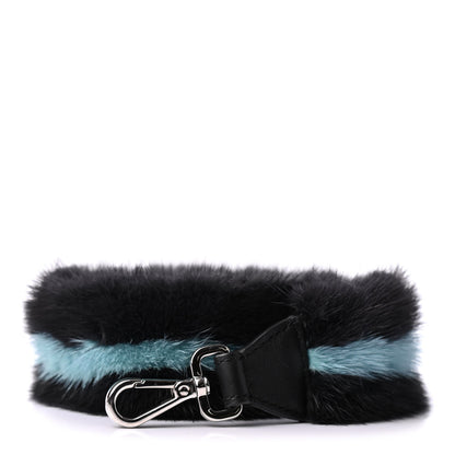 Fendi Mink Fur Strap You Blue Black 1 of 3