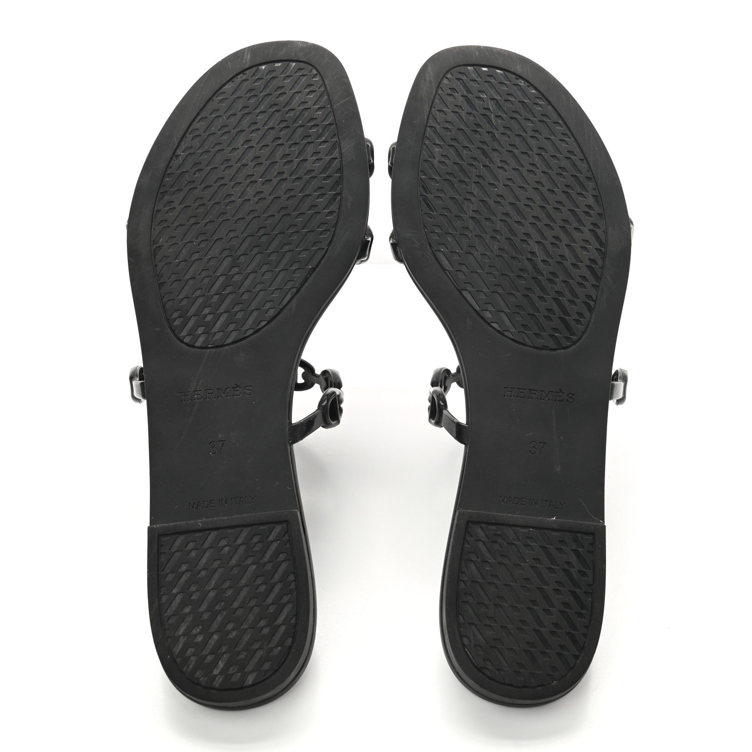 Hermes TPU Rivage Sandals 37 Black 5 of 7