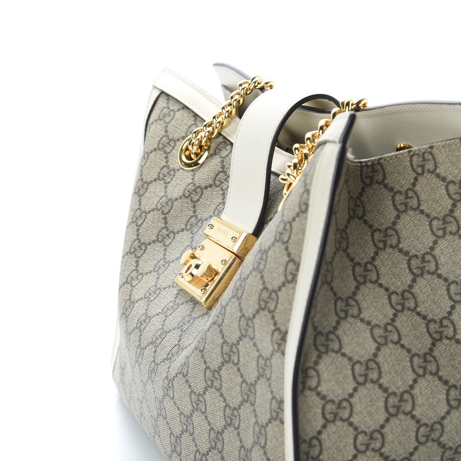 Gucci GG Supreme Monogram Medium Padlock Tote White 13 of 13