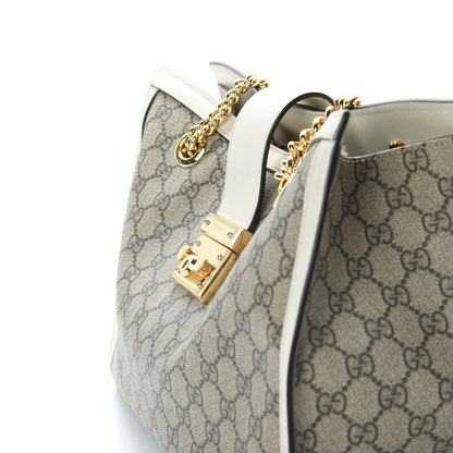 Gucci GG Supreme Monogram Medium Padlock Tote White 13 of 13