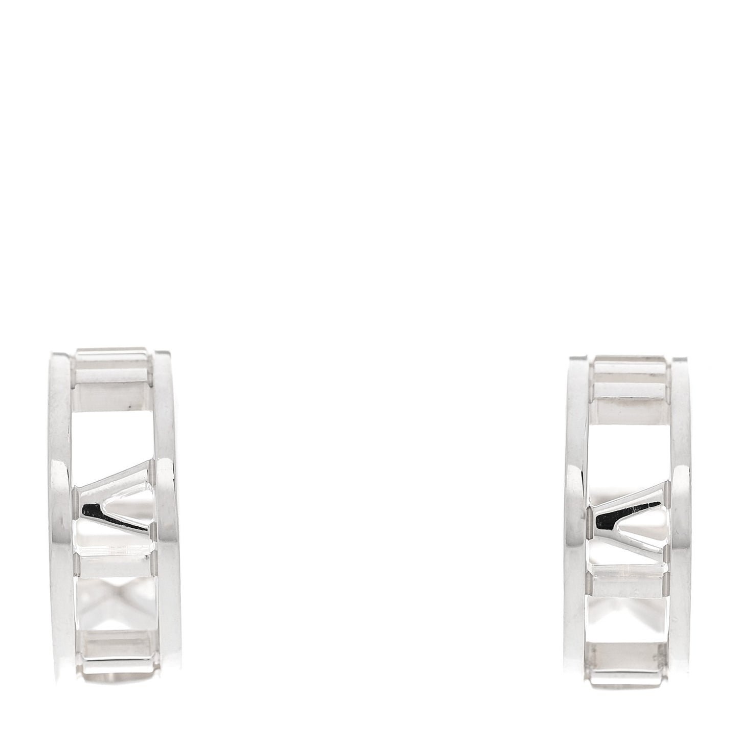 Sterling Silver Small Atlas Open Hoop Earrings