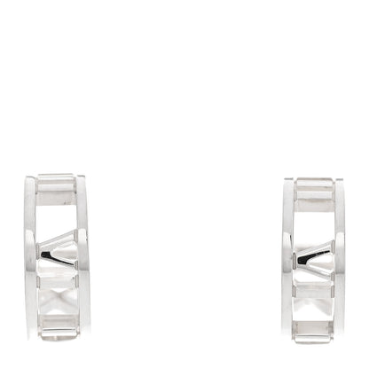 Tiffany Sterling Silver Small Atlas Open Hoop Earrings 1 of 4