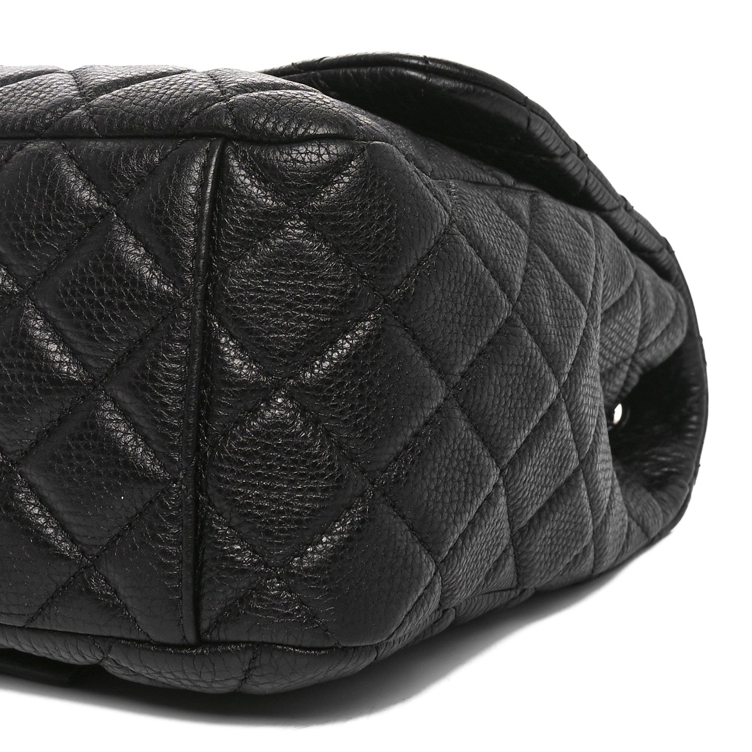 Chanel Grained Calfskin Quilted Small XXL Travel Flap Bag Black 10 of 10