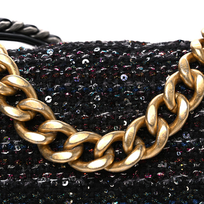 Chanel Tweed Sequin Quilted Medium Chanel 19 Flap Black Multicolor 8 of 10