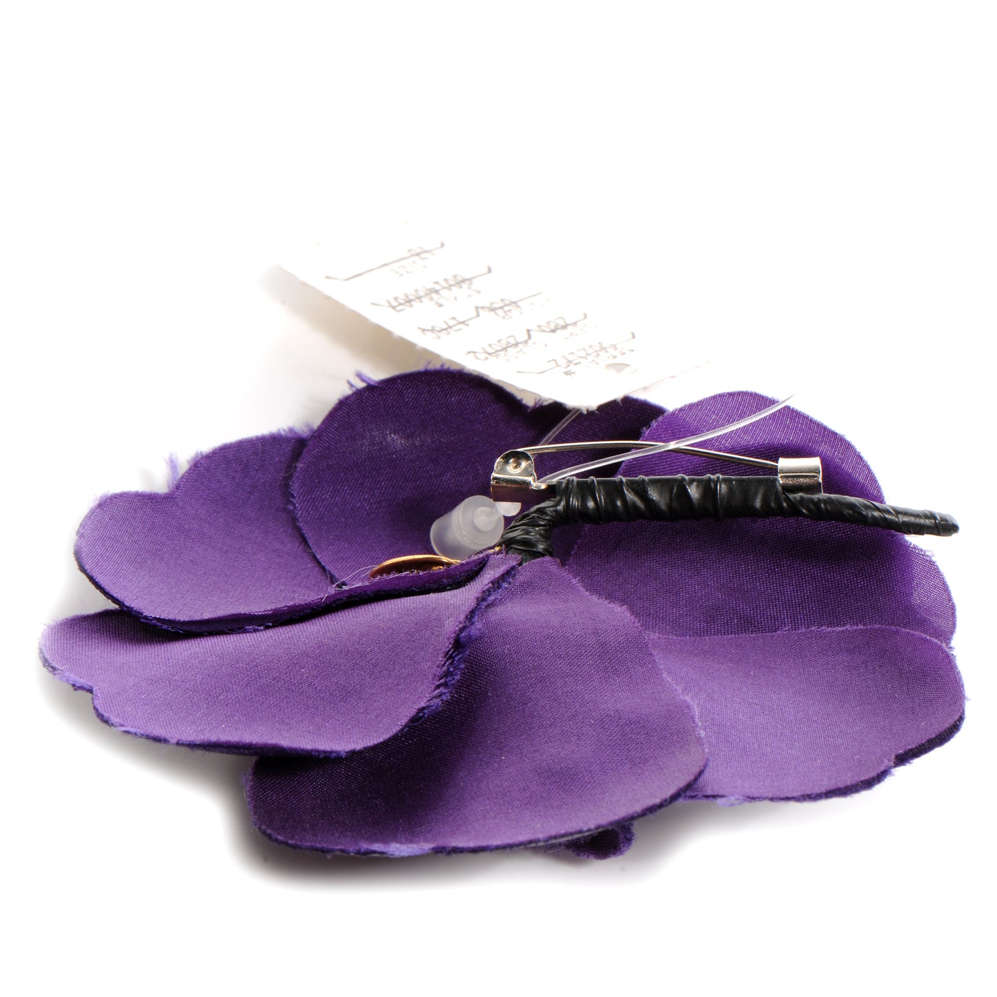 Satin Camellia Pin Brooch Purple
