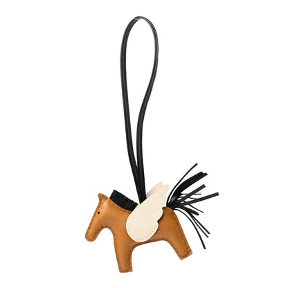 Hermes Milo Lambskin Grigri Rodeo Pegase Horse Bag Charm PM Sesame Black Nata 1 of 4
