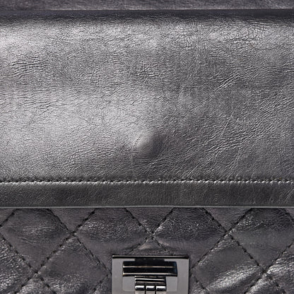 Chanel Metallic Aged Calfskin Quilted 2.55 Reissue 225 Flap Dark Silver 9 of 16
