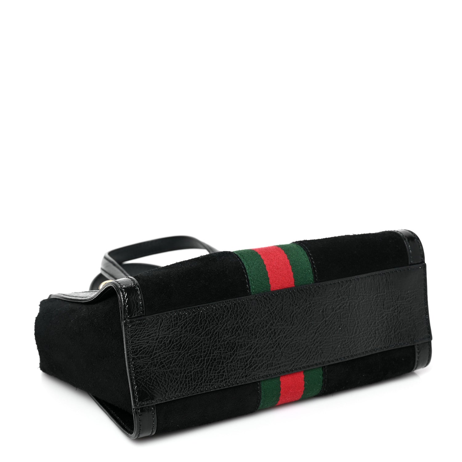 Gucci Suede Patent GG Web Small Ophidia Tote Bag Black 4 of 9