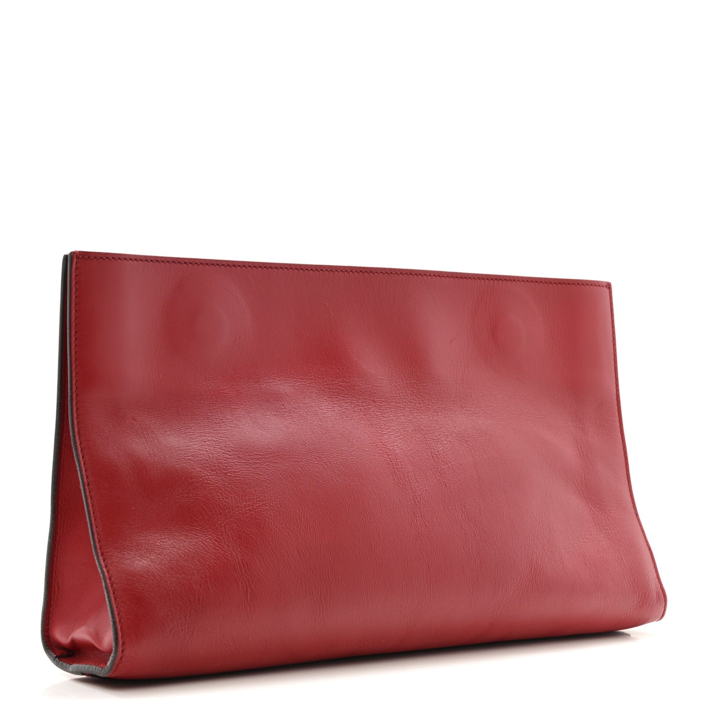 Calfskin Embossed XL Clutch Red