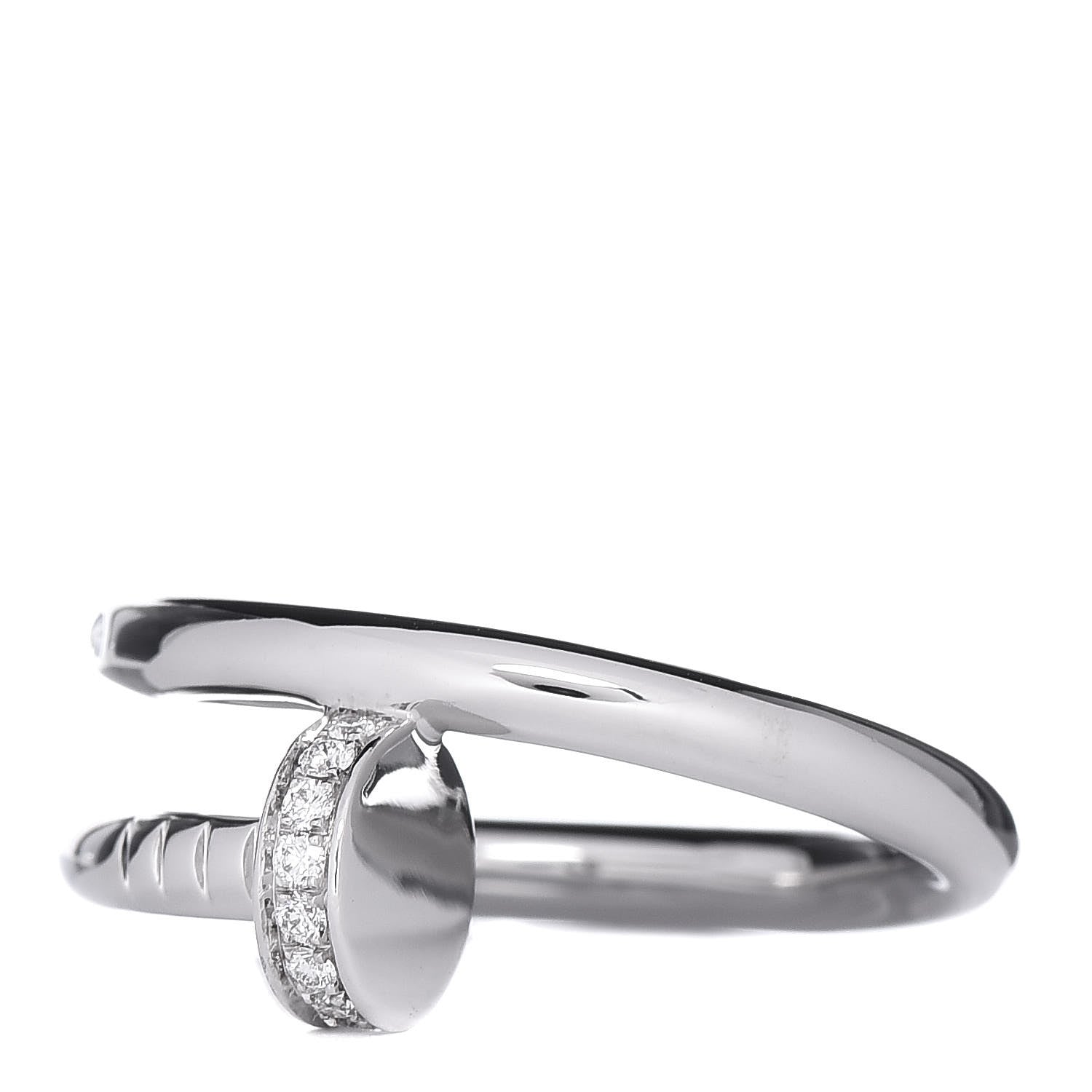 Cartier 18K White Gold Diamond Juste Un Clou Ring 55 7.25 3 of 6