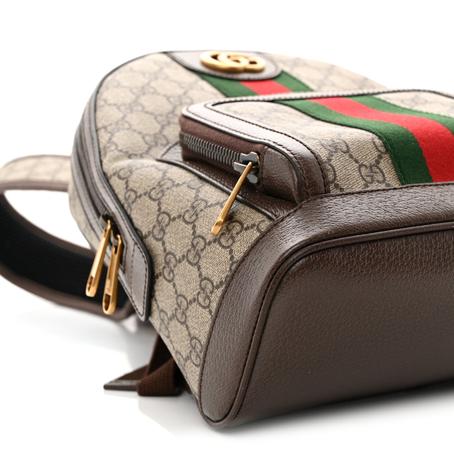 GG Supreme Monogram Calfskin Web Small Ophidia Day Backpack Beige Ebony New Acero