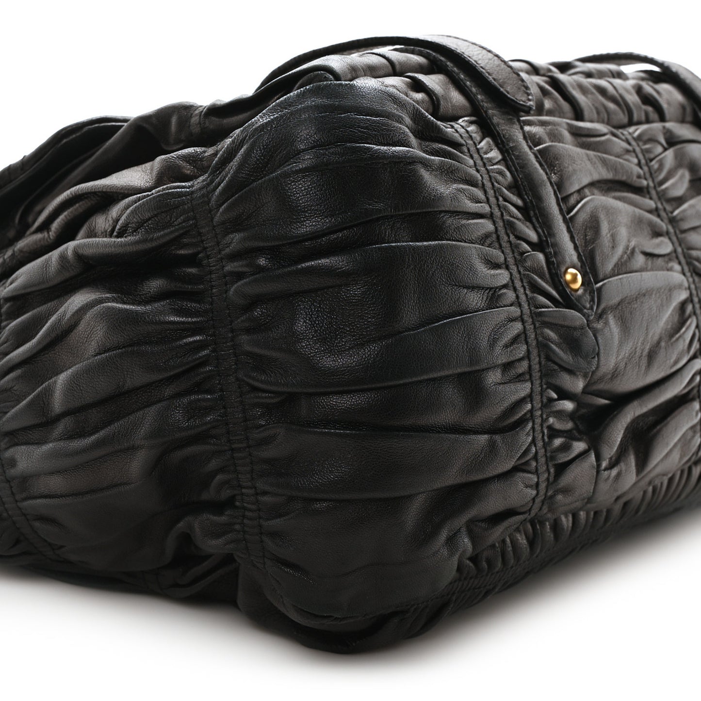 Nappa Gaufre Messenger Tote Black