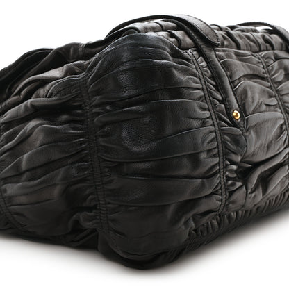 Prada Nappa Gaufre Messenger Tote Black 8 of 9