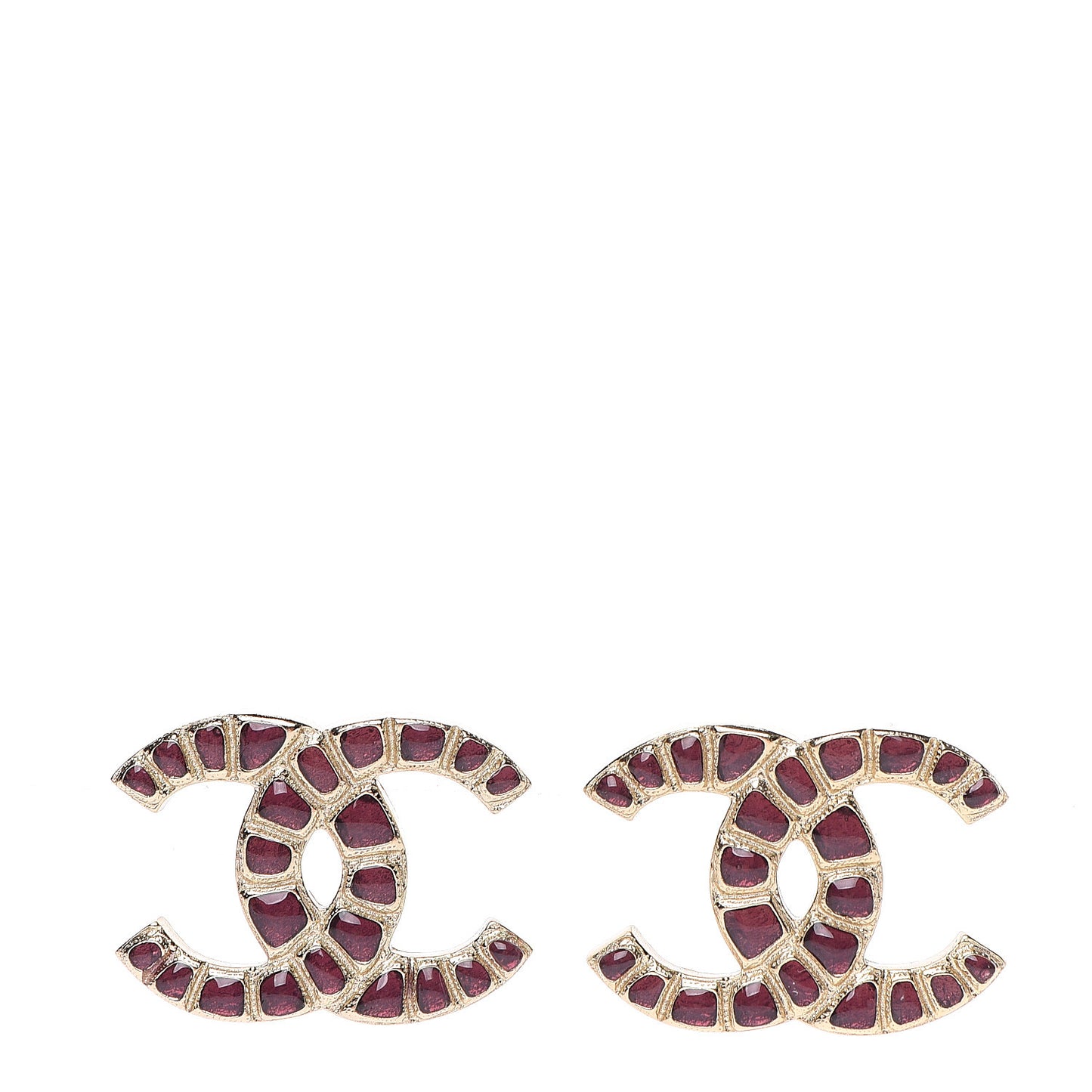 Metal Gripoix Along The Nile Earrings Gold Purple