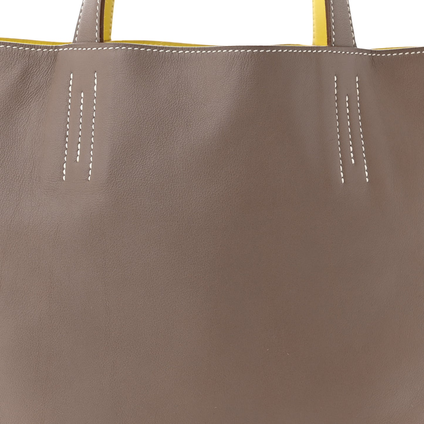 Veau Sikkim Swift Double Sens 28 Reversible Tote Lime Etoupe
