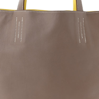 Hermes Veau Sikkim Swift Double Sens 28 Reversible Tote Lime Etoupe 13 of 19