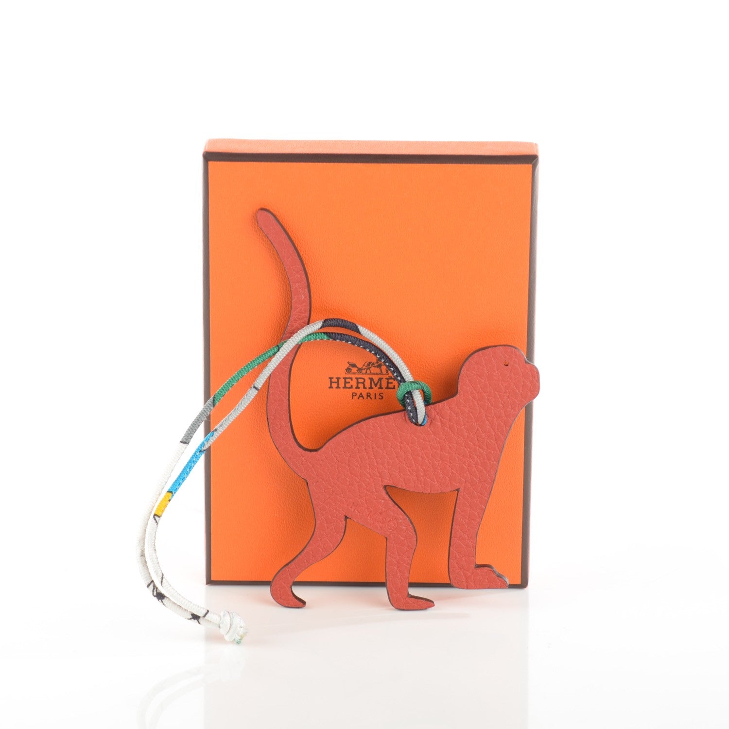 Hermes Epsom Togo Petit H Monkey Bag Charm Bleu Paradis Sanguine 4 of 4