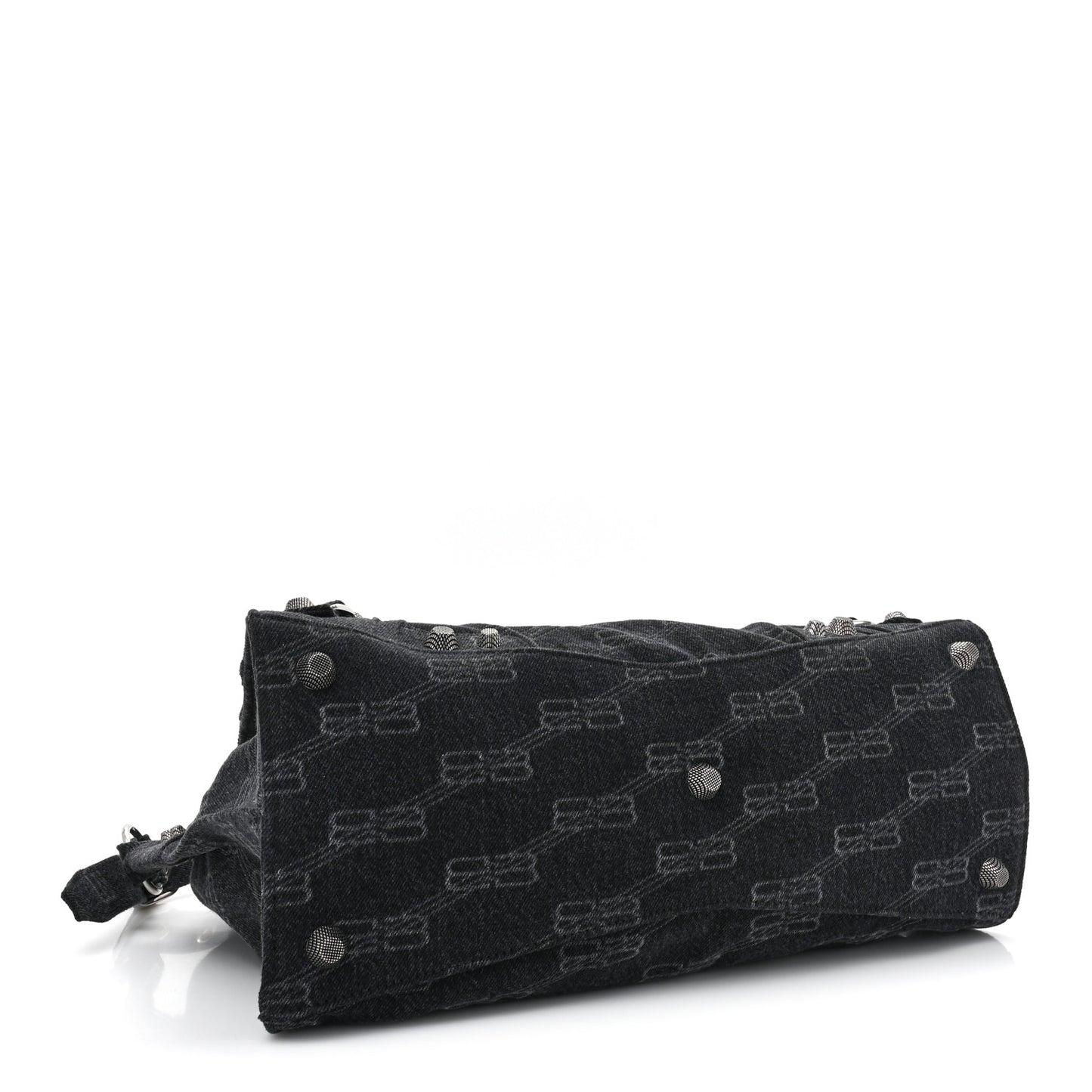 Washed Denim BB Monogram Neo Cagole City Handbag Black