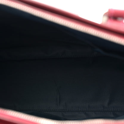 Christian Dior Denim Calfskin Monogram Tote Navy Blue Red 5 of 11