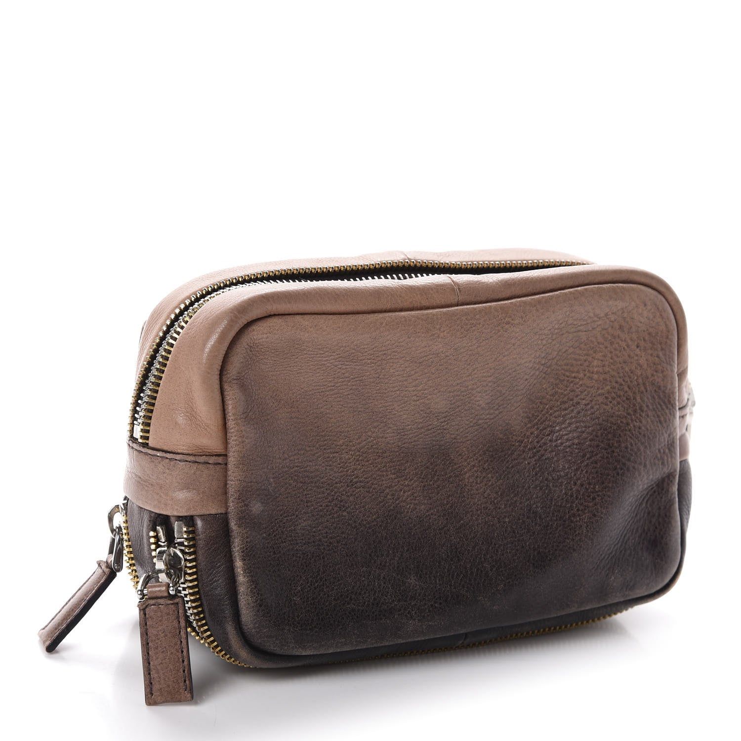 Prada Glace Calfskin Zippers Bow Clutch Ardesia Nudo 3 of 12