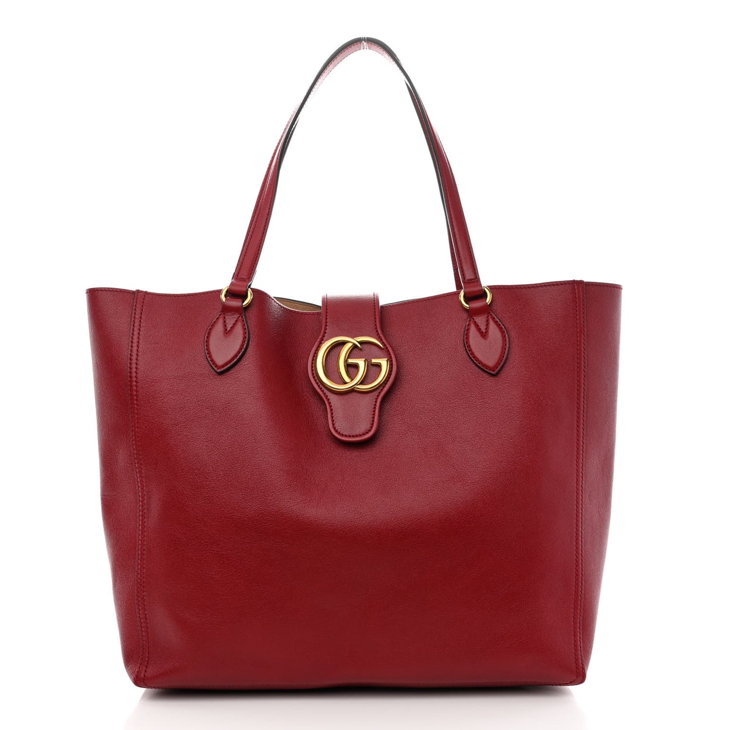 New Sakai Calfskin Lux Medium Dahlia Tote New Cherry Red