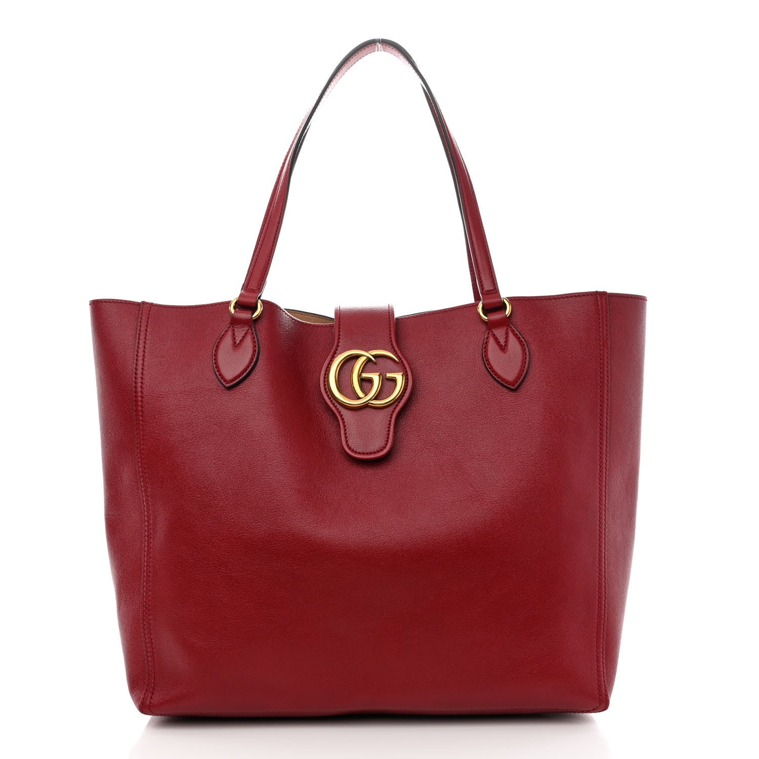 Gucci New Sakai Calfskin Lux Medium Dahlia Tote New Cherry Red 3 of 12
