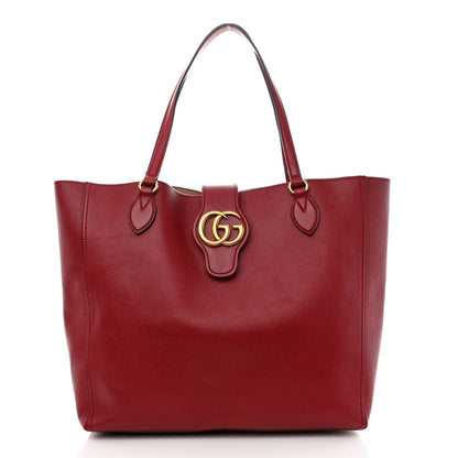 Gucci New Sakai Calfskin Lux Medium Dahlia Tote New Cherry Red 3 of 12