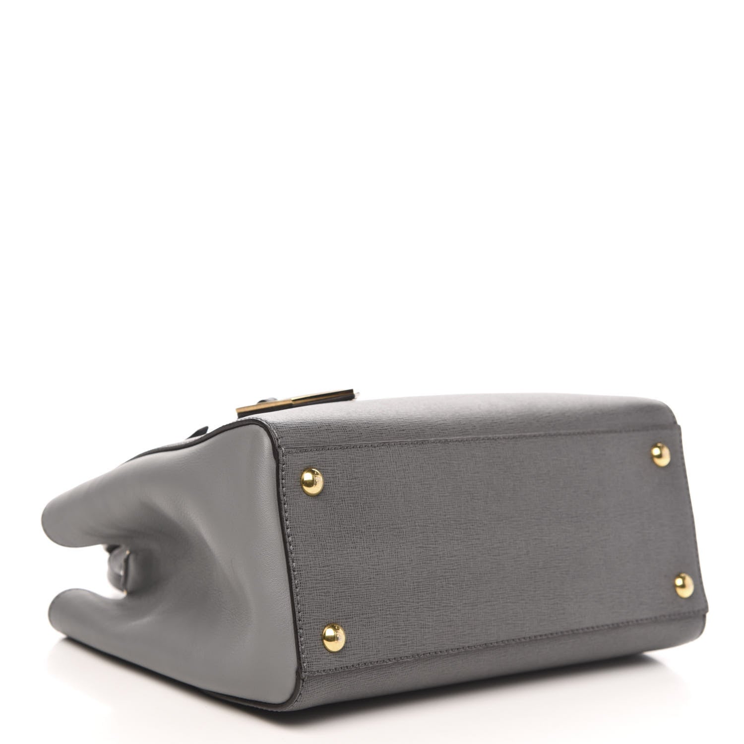 Fendi Vitello Elite Petite 2Jours Tote Grigio Grigio Chiaro 4 of 11