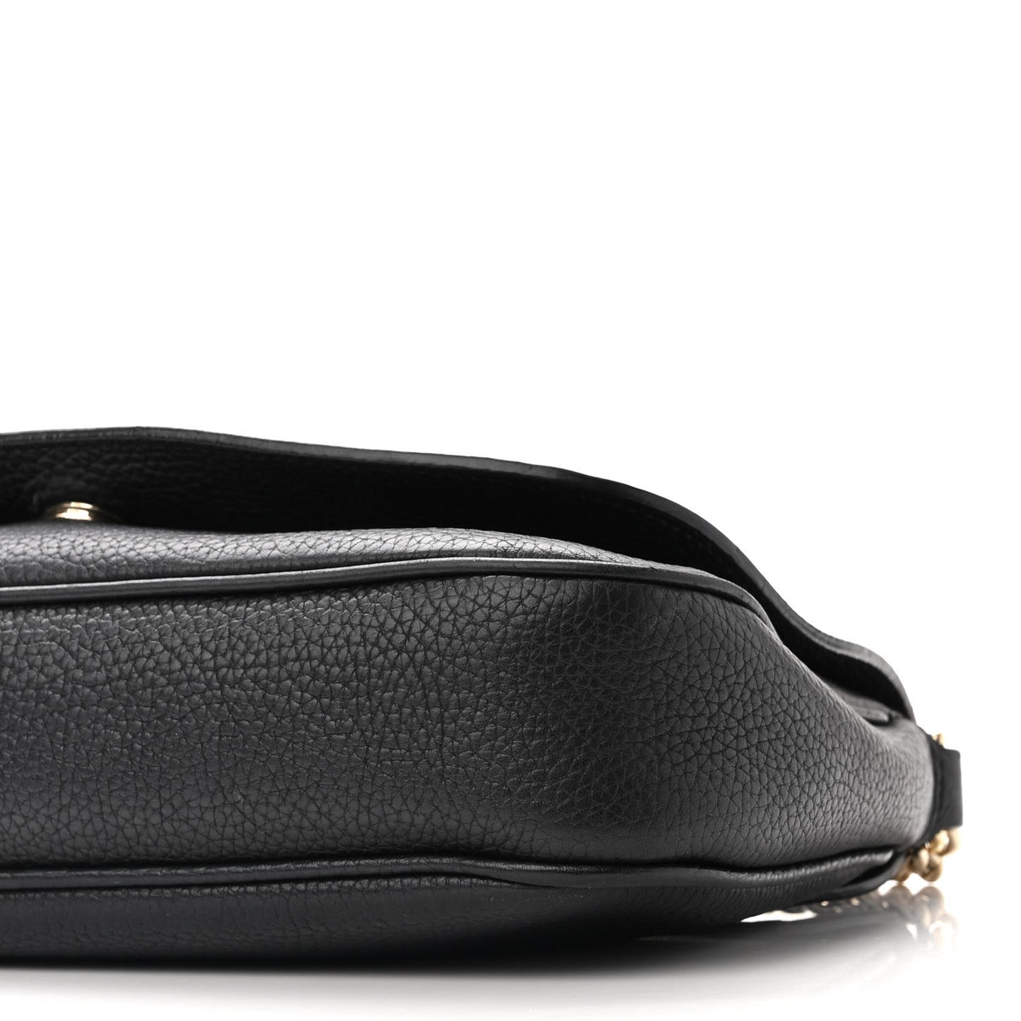 Pebbled Calfskin Medium Soho Flap Crossbody Black