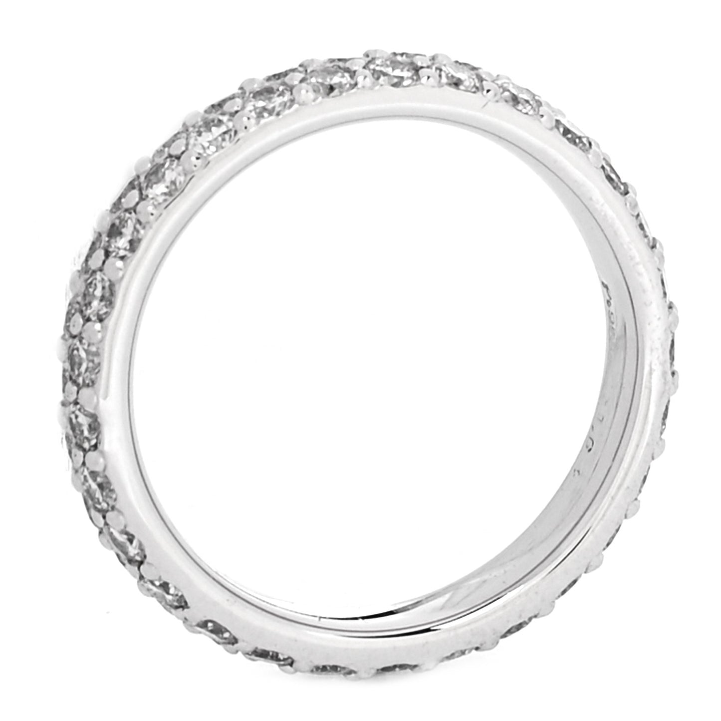 Platinum Diamond 1.61ct Two Row Eternity Band Ring 52 6