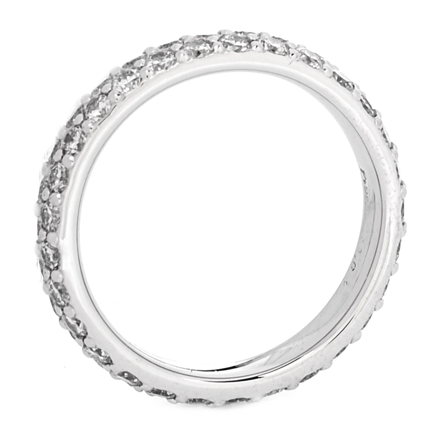 Parker & West by FASHIONPHILE Platinum Diamond 1.61ct Two Row Eternity Band Ring 52 6 5 of 9