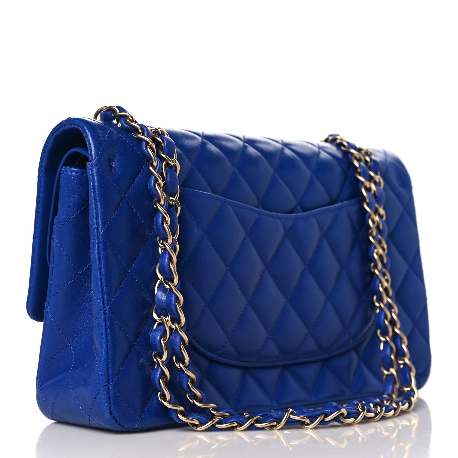 Chanel Lambskin Quilted Medium Double Flap Blue 3 of 9