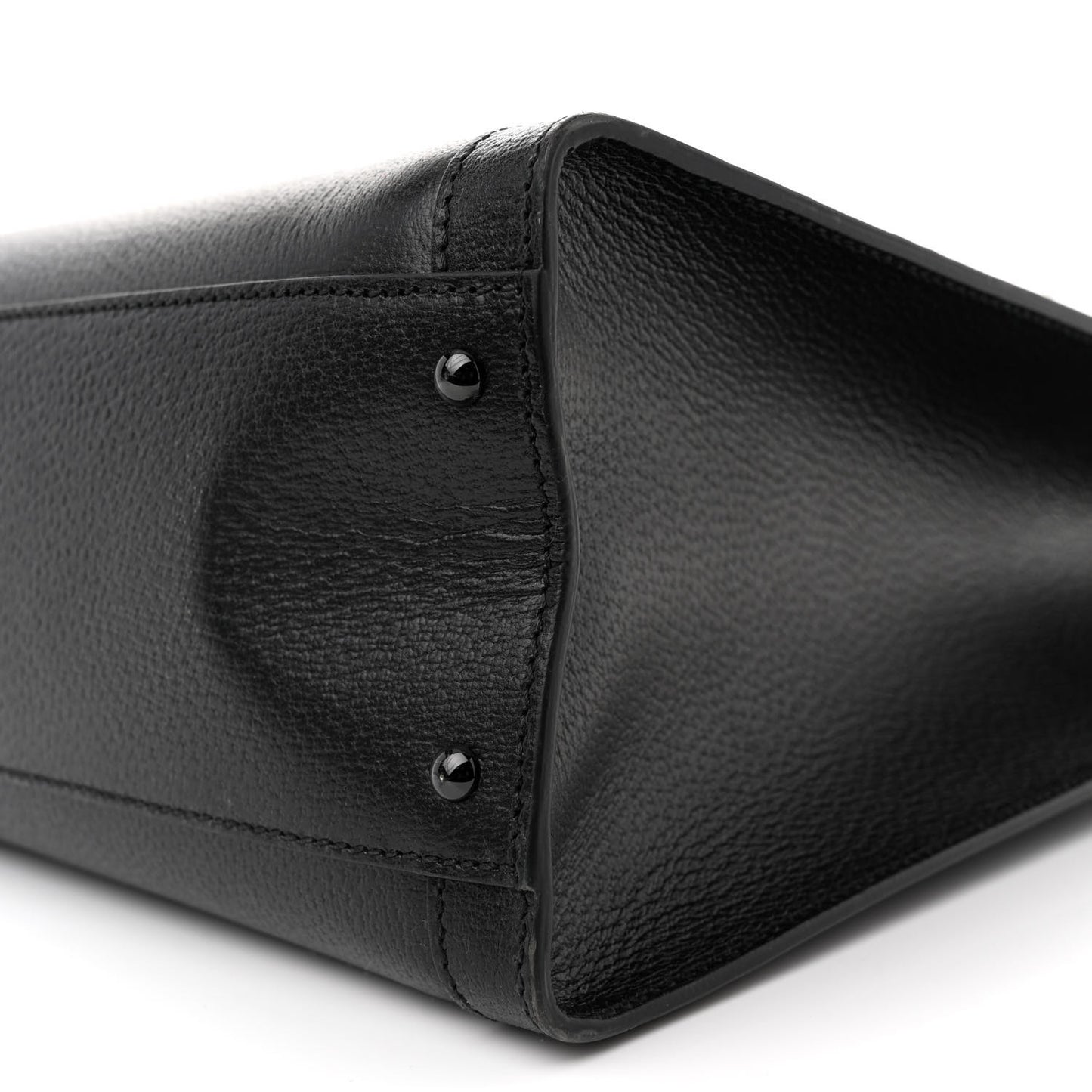 Textured Dollar Calfskin Web Monochrome Large Diana Tote Bag Black