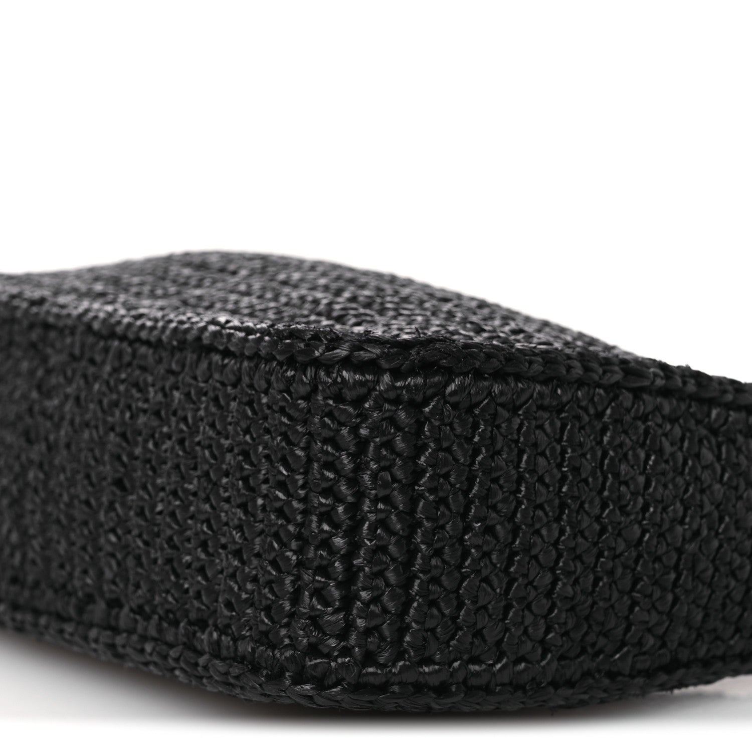 Prada Yarn Raffia Effect Crochet Re-Edition 2005 Shoulder Bag Black 11 of 12