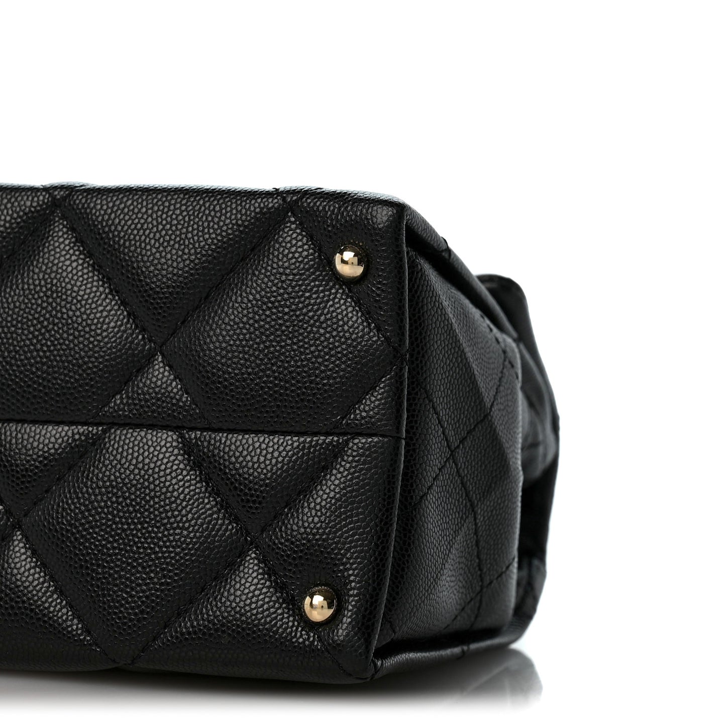 Caviar Quilted Mini Retro Twist Top Handle Flap Black