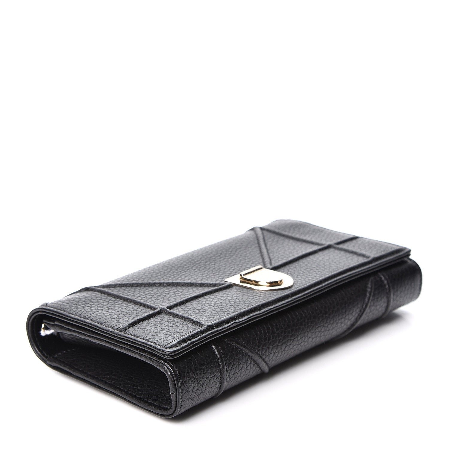 Christian Dior Grained Calfskin Diorama Croisiere Chain Wallet Black 3 of 9